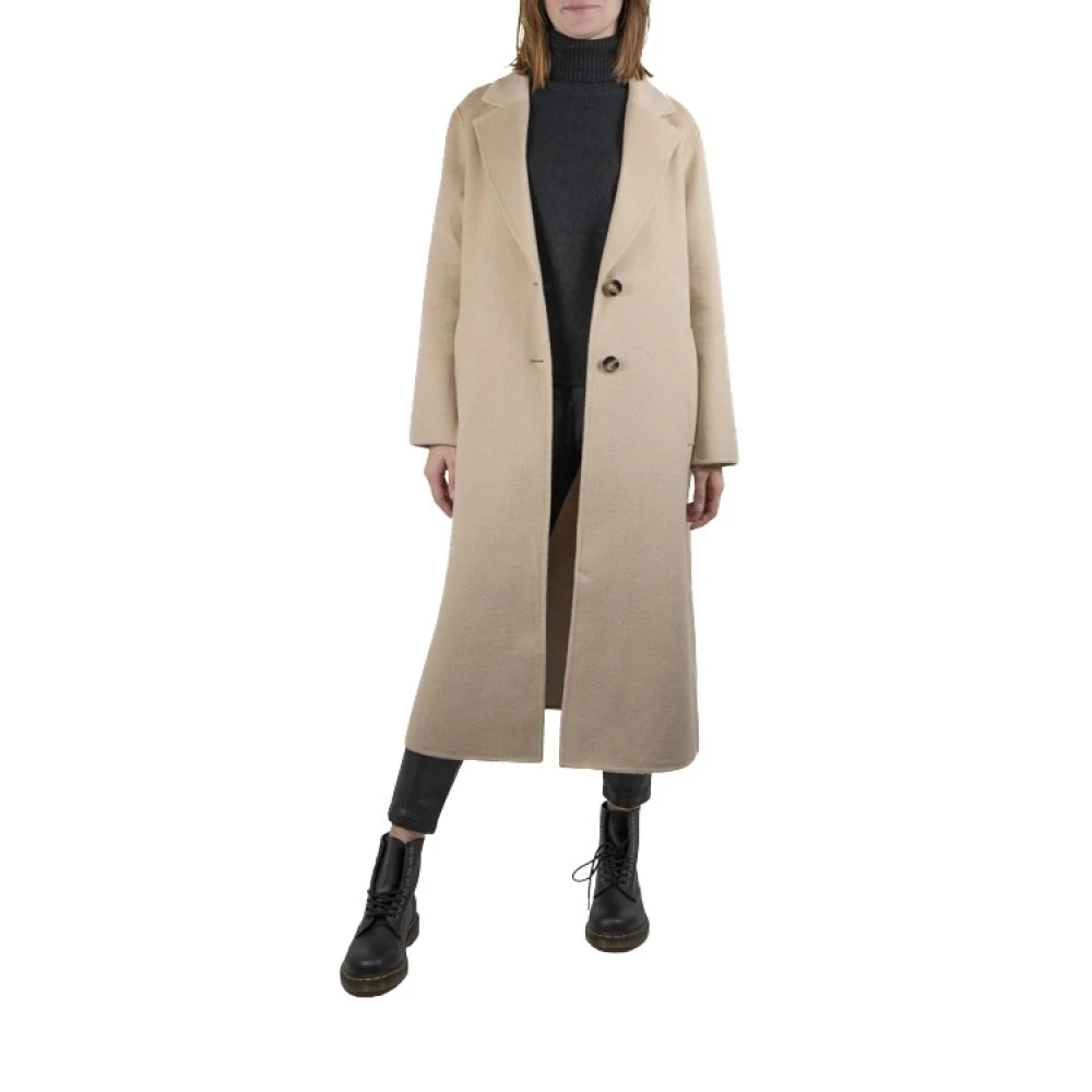 Manila Grace Stijlvolle Jas in Nootmuskaatbruin Beige Dames