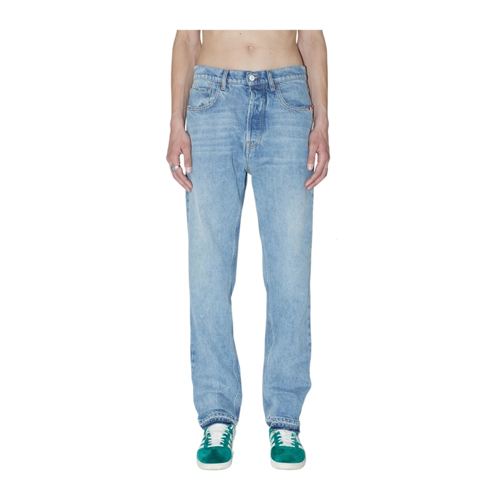 Amish Lichtblauwe Denim Straight Fit Jeans Blue Heren