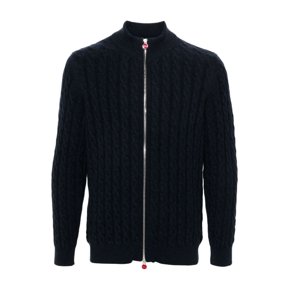 Kiton Blauwe Wollen Winterjas Blue Heren
