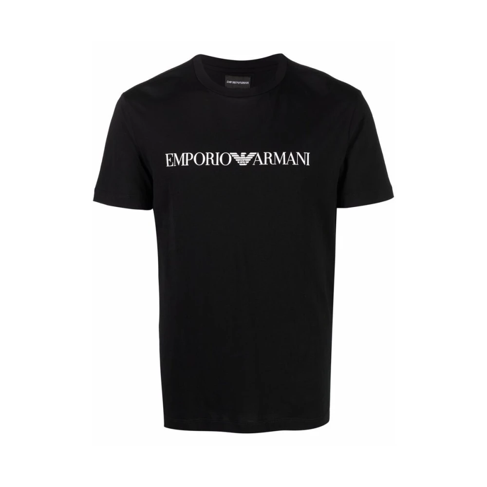 Emporio Armani Logo-print Katoenen T-Shirt Black Heren