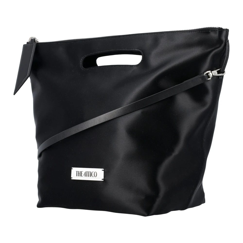 The Attico Zwarte Tote Tas met Afneembare Band Black Dames