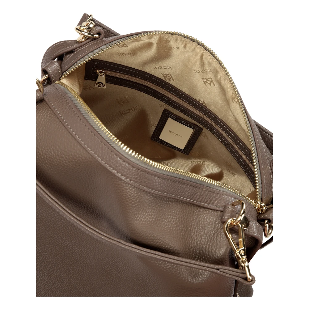 Kazar Grote leren handtas met afneembare handvatten Beige Dames