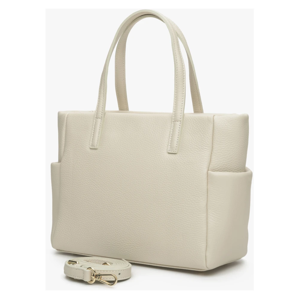 Estro Dames Licht Beige Shopper Tas gemaakt van Premium Italiaans Echt Leer Er00115082 Beige Dames