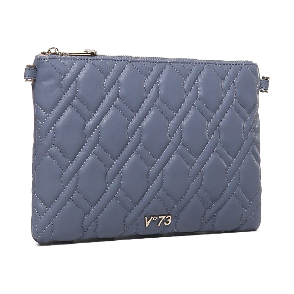 V73 Denim Clutch met Verstelbare Schouderband Blue Dames