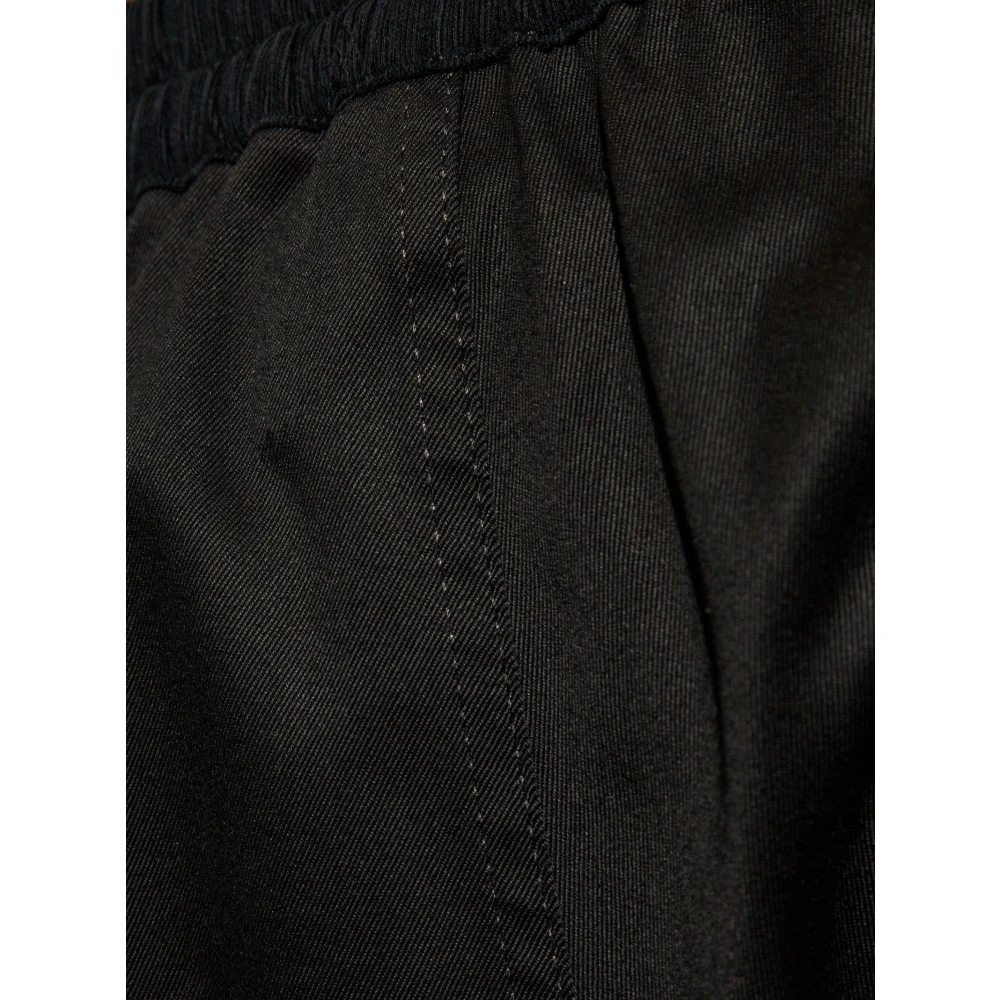 Maison Margiela Zwarte katoenen broek met elastische taille Black Heren