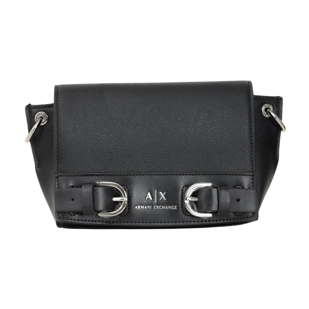 Armani Exchange Zwarte schoudertas met elegant ontwerp Black Dames