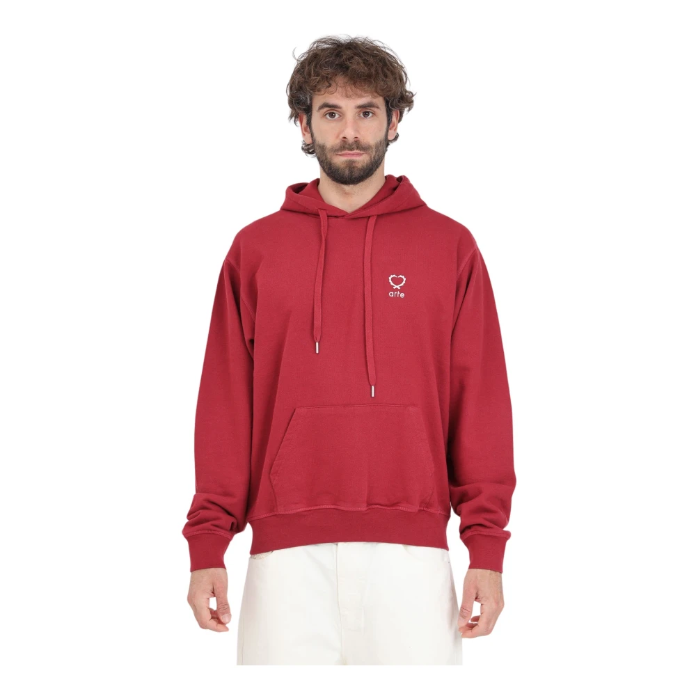 Arte Antwerp Bordeaux Hoodie Hank Small Heart Red Heren