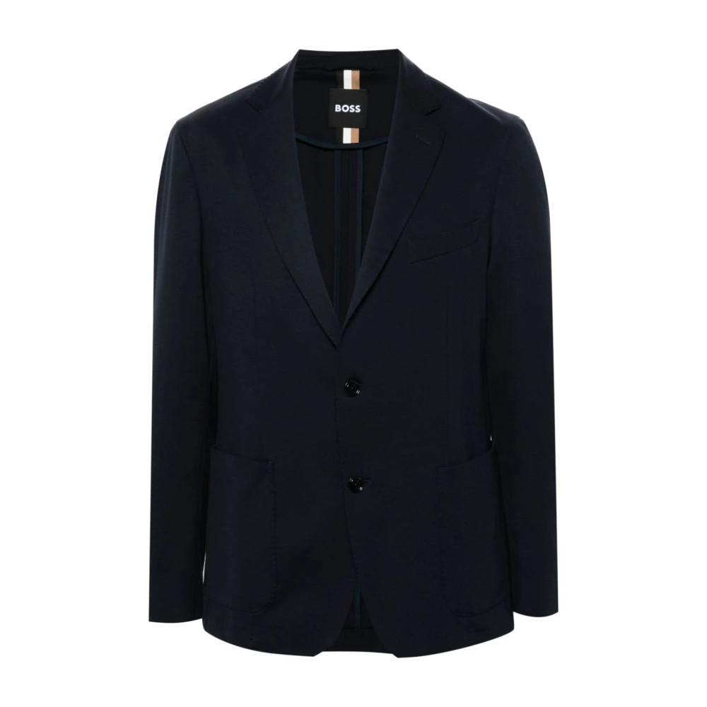 Hugo Boss Donkerblauwe Stijlvolle Jas voor Mannen Blue Heren