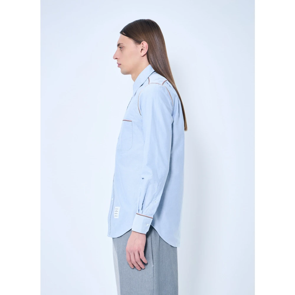 Thom Browne Klassieke Oxford Overhemd met Handtekeningdetails Blue Heren