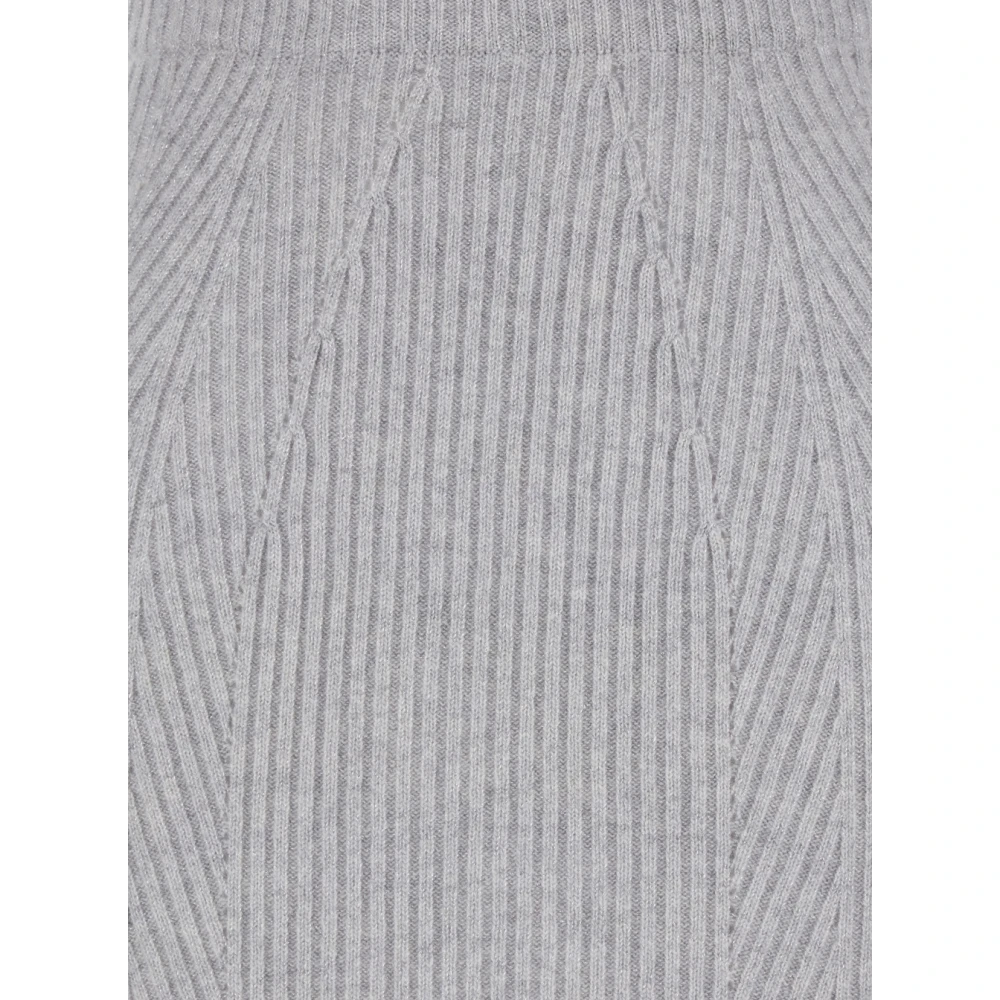 Twinset Geribbelde wollen midi-rok Gray Dames