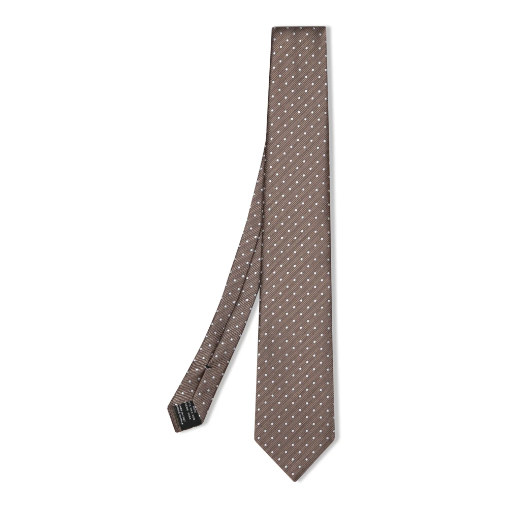 Tom Ford Zijden stropdas met polka dot Elegante Stijl Brown Heren