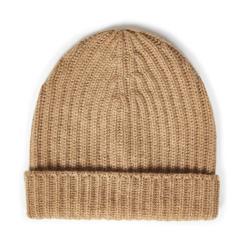 Malo Kasjmier Gebreide Muts in Beige Heren