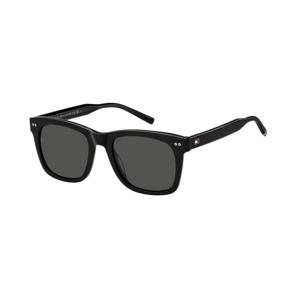Tommy Hilfiger Men's Black Sunglasses, 52 Mm, Rectangular Sunglasses