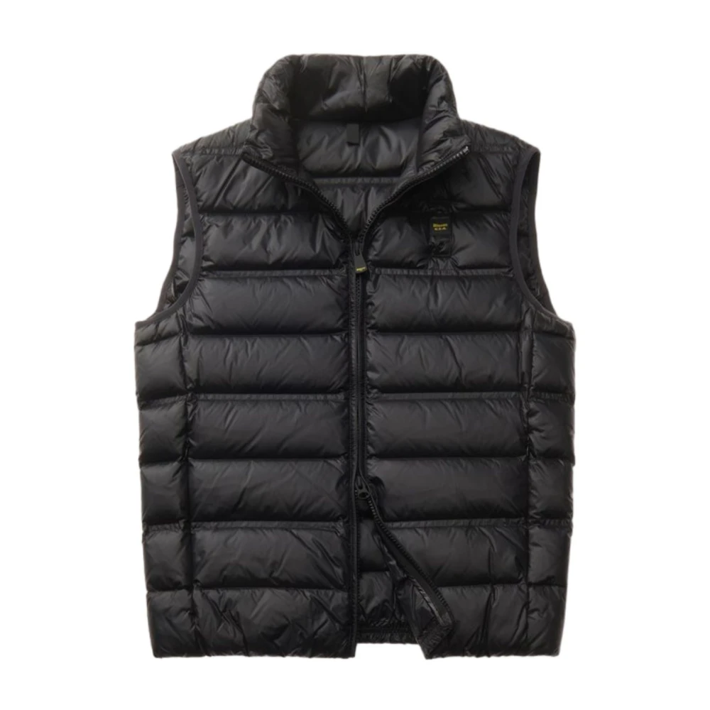 Blauer Stijlvolle Gilet Jas in Marineblauw Black Heren