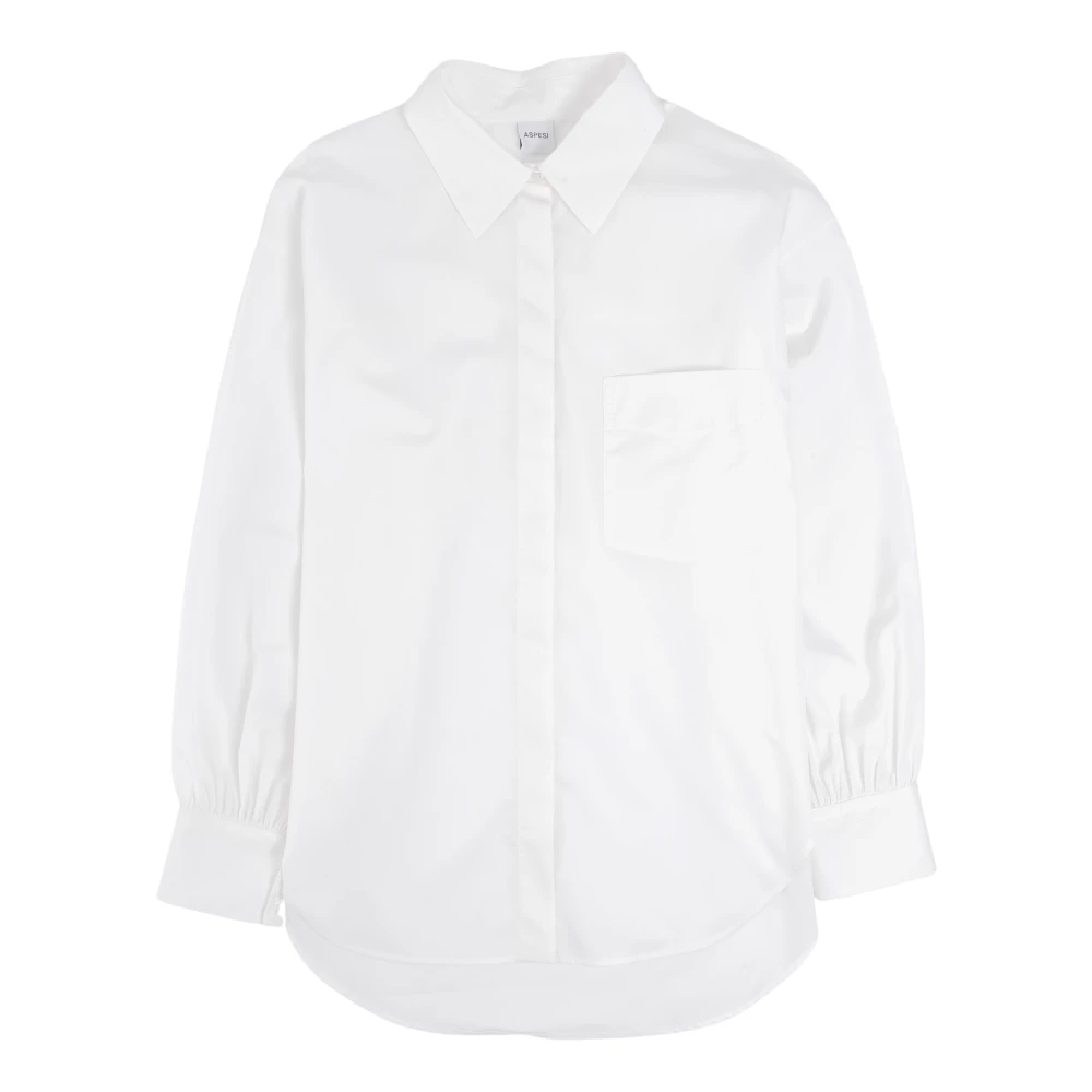 Aspesi Witte Katoenen Klassieke Blouse White Dames