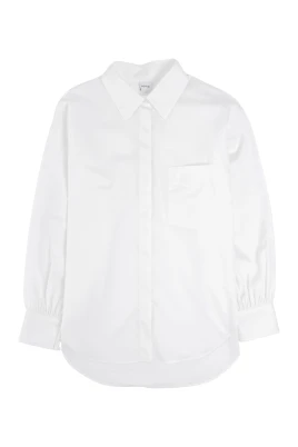 Vit Bomull Klassisk Blus