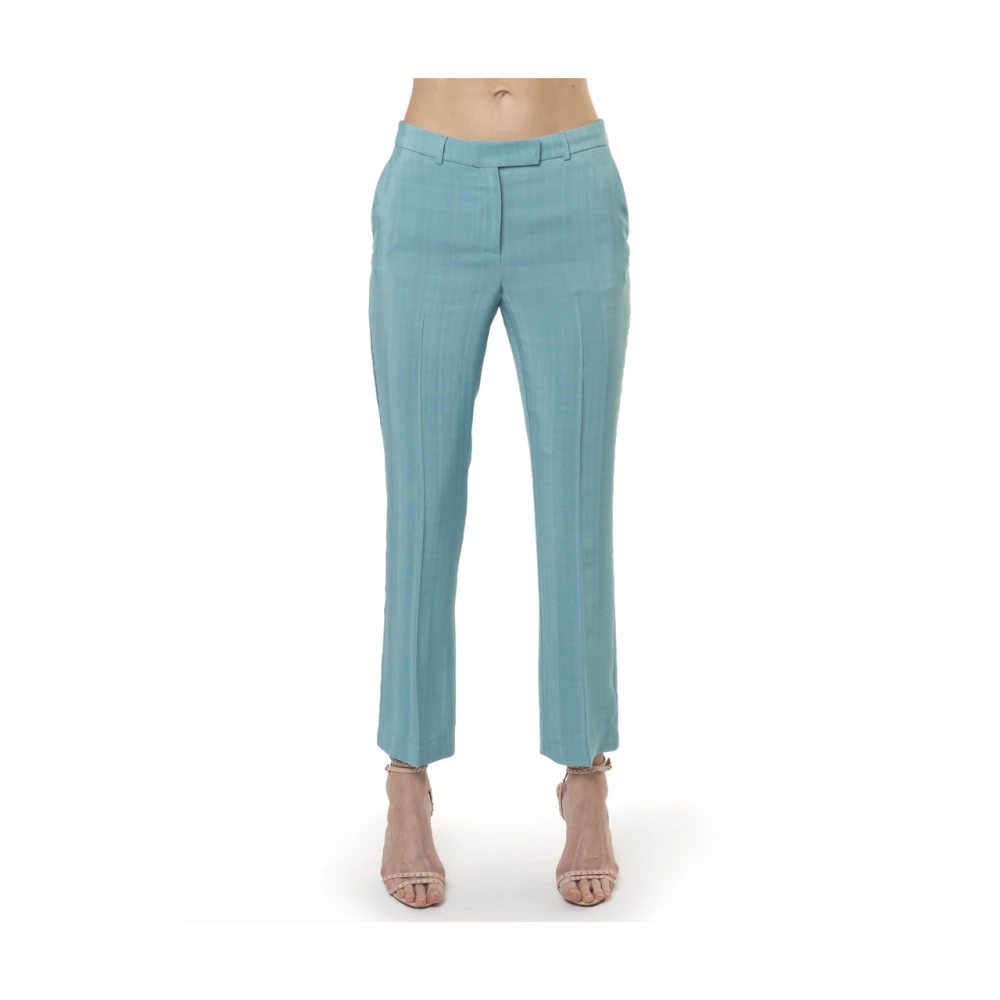 Semicouture Cropped Trousers Blue Dames