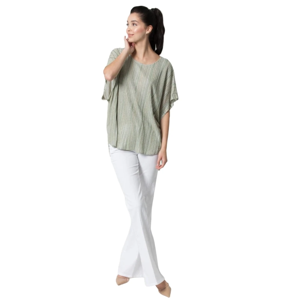 Kocca Korte Mouw Blouse Green Dames