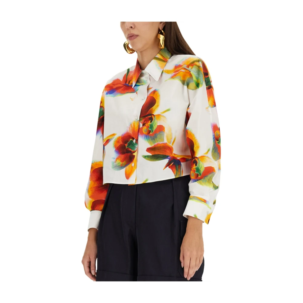 Alexander mcqueen Orchideeënprint Knoopshirt Multicolor Dames