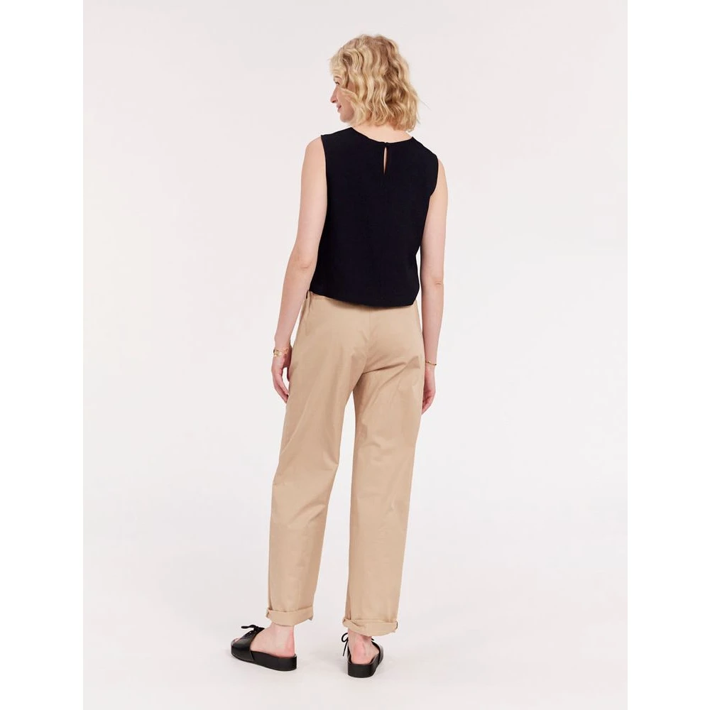 Ines De La Fressange Paris Navy Blue Mouwloze Blouse Blue Dames
