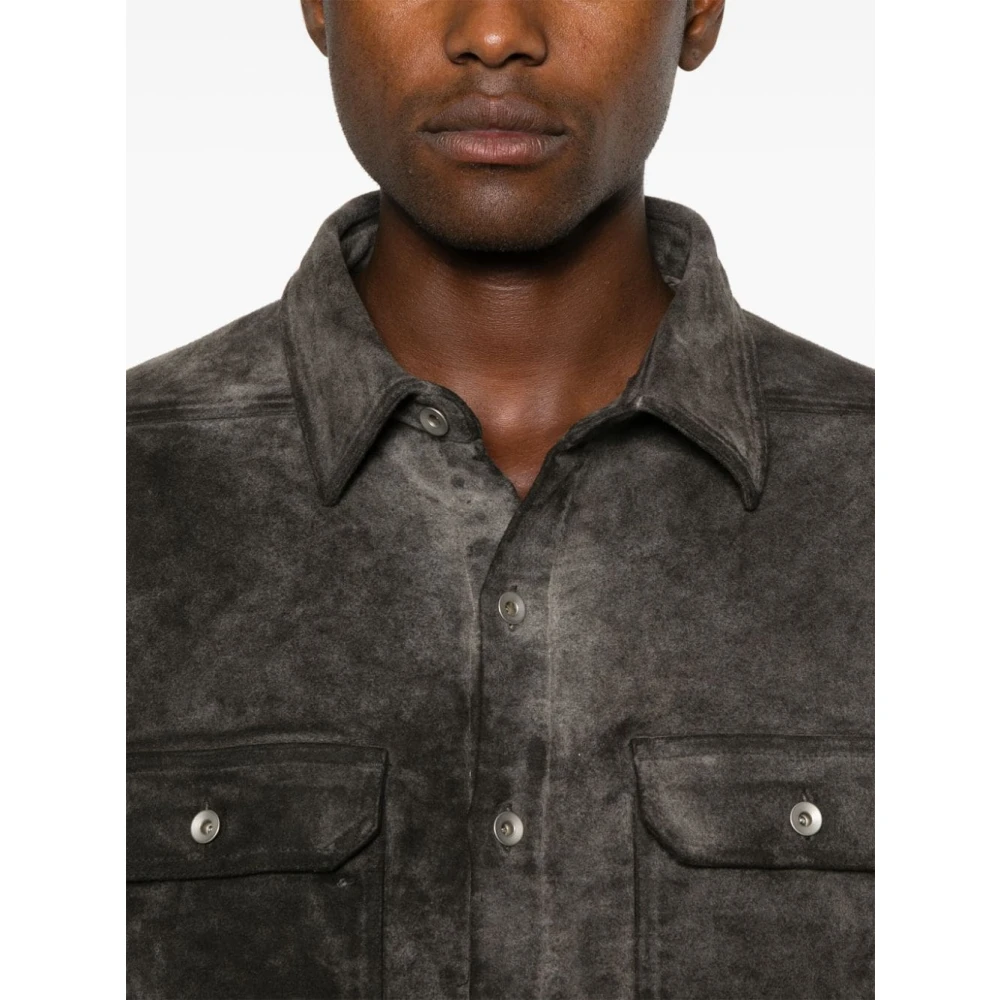 Rick Owens Grijze Katoenen Textuurjas Gray Heren