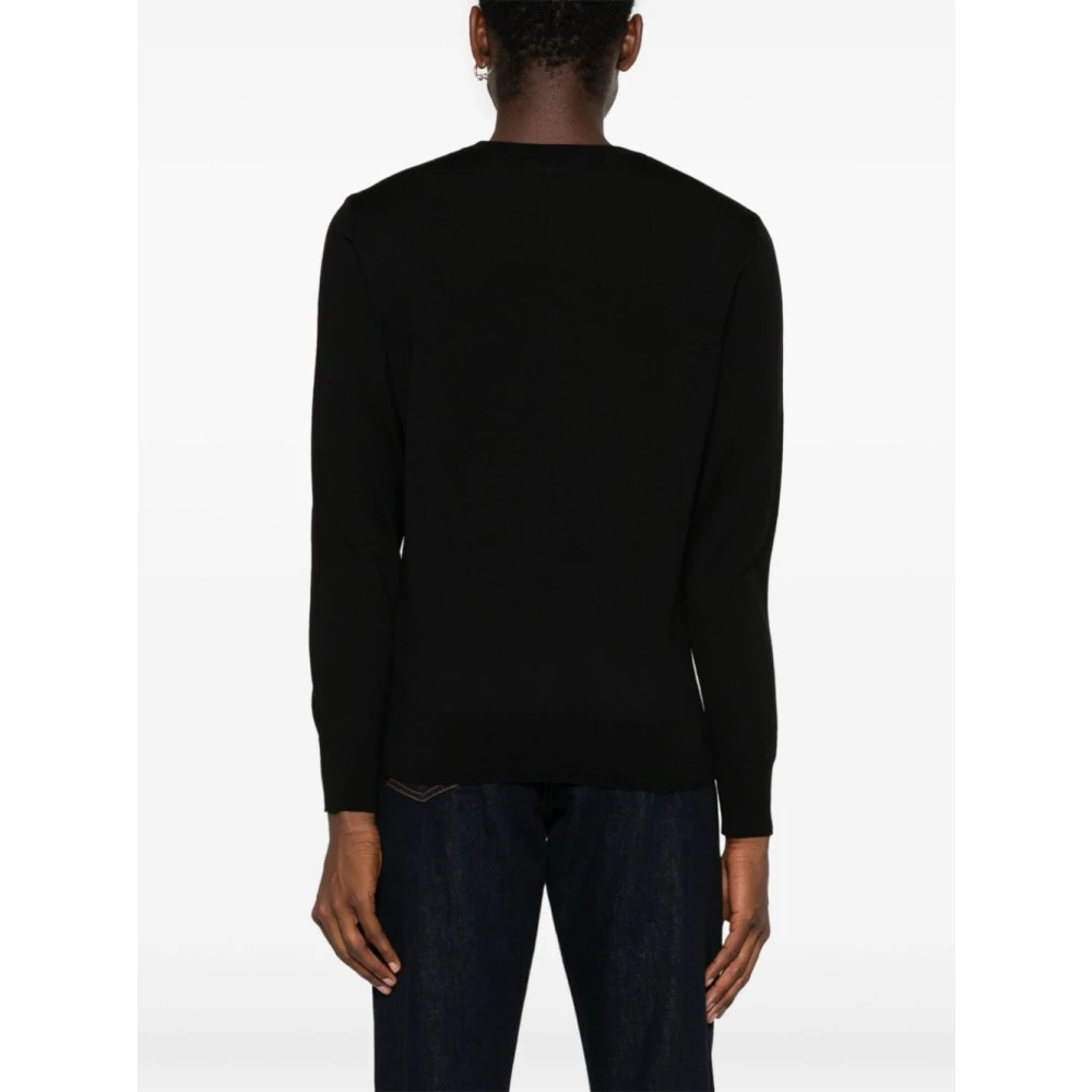 Dsquared2 Zwarte Wollen Gebreide Trui Black Heren