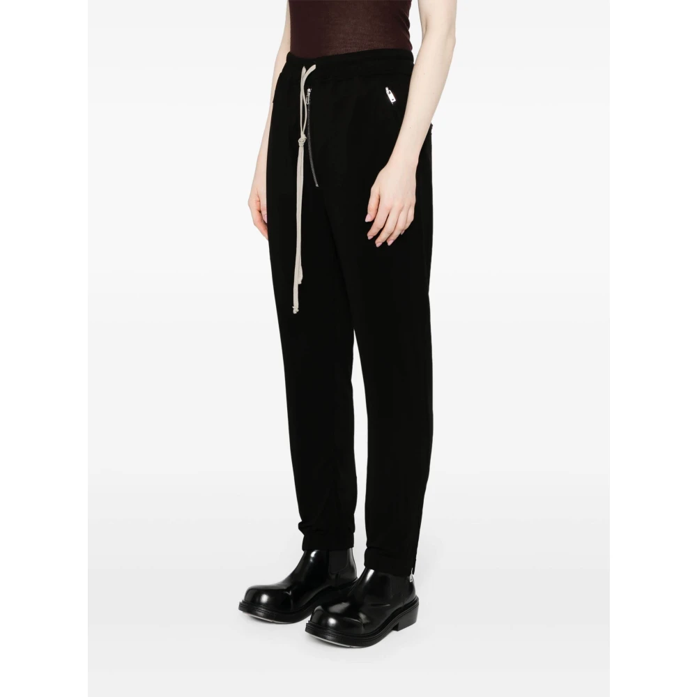 Rick Owens Black Drop Crotch Track Pants Black Dames