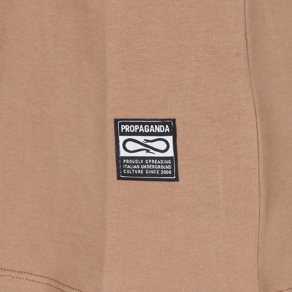 Propaganda T-shirt met geborduurd label Brown Heren