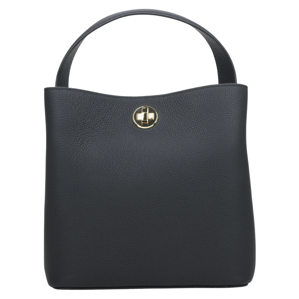 Estro Women's Black Handbags, One Size, Structured Leather Handbag