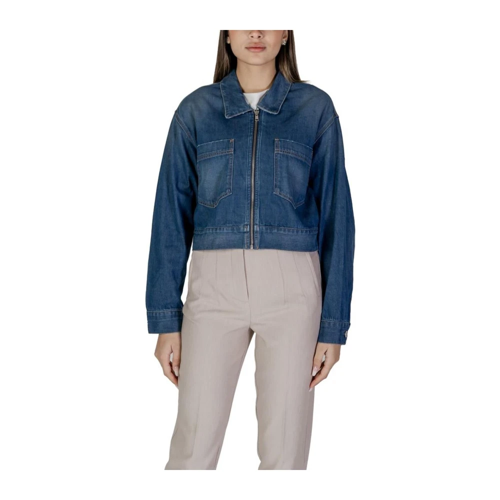 Replay Women's Blue Denim Jackets, Xs, Spring/Summer Cotton Blend Jacket Collection