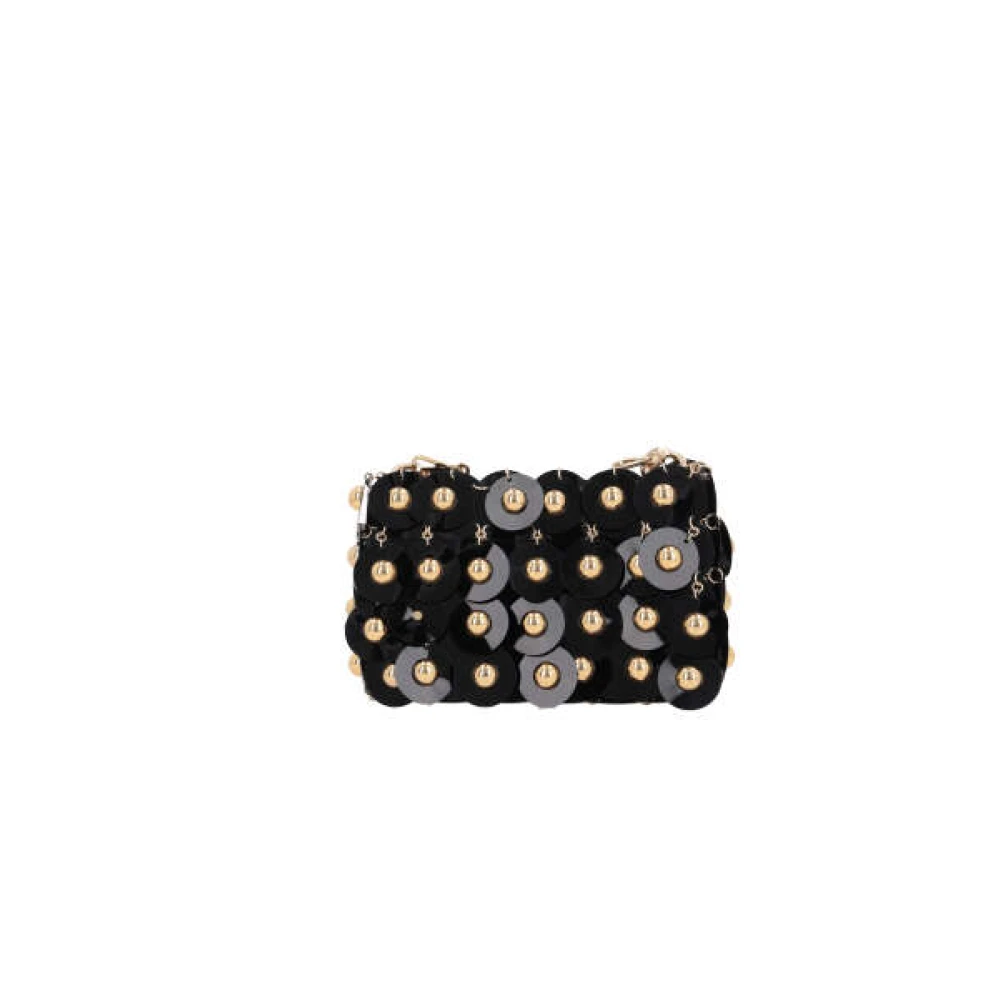 Paco Rabanne Paillet Schoudertas met Metalen Sferen Black Dames