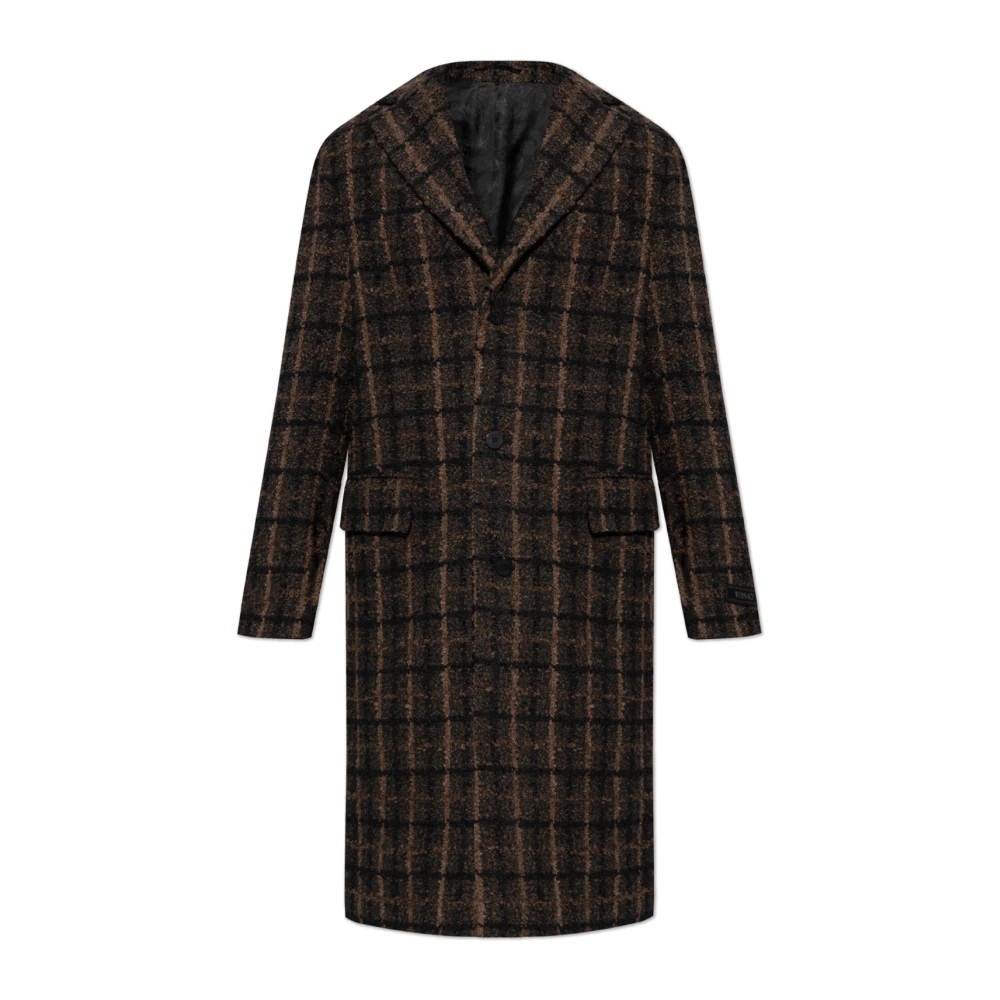 Versace Geruite Jas Brown Heren