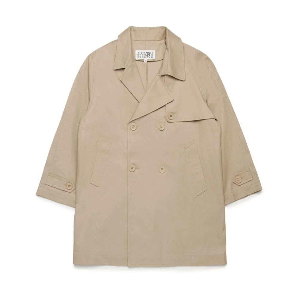 Mm6 Maison Margiela Unisex Beige Double-Breasted Trench Coat
