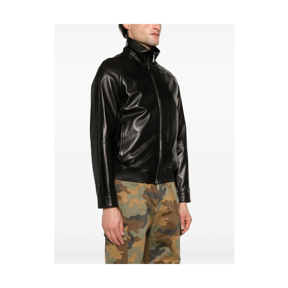 Tagliatore Leren jas Black Heren