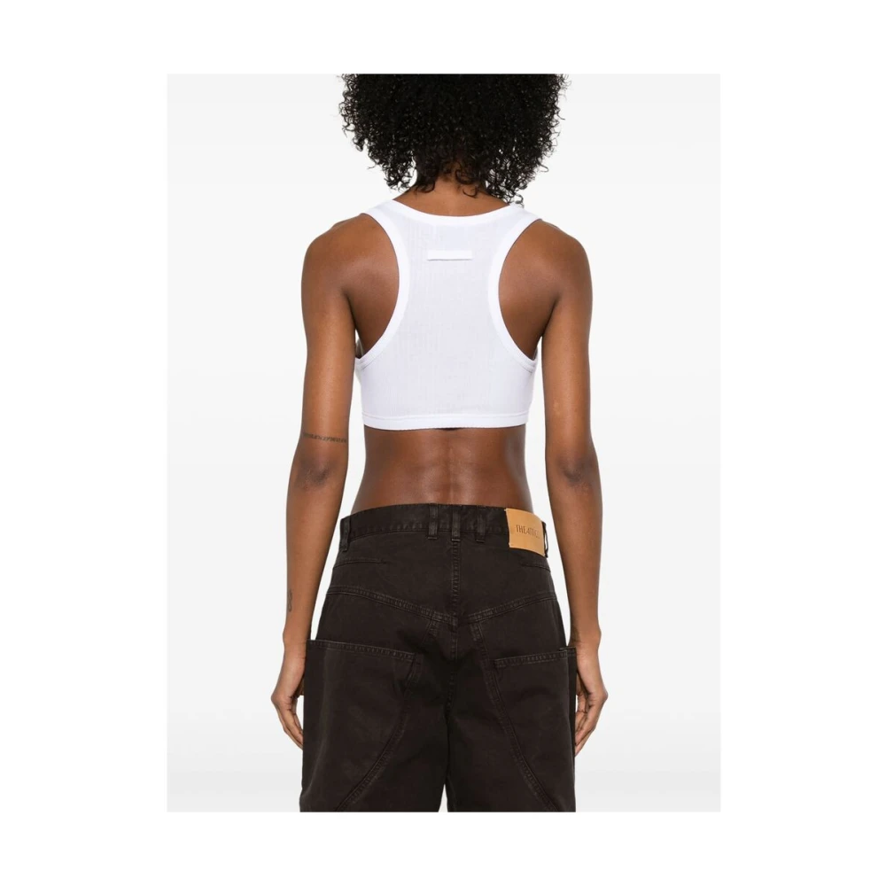 Jean Paul Gaultier Witte Racerback Mouwloze Top White Dames