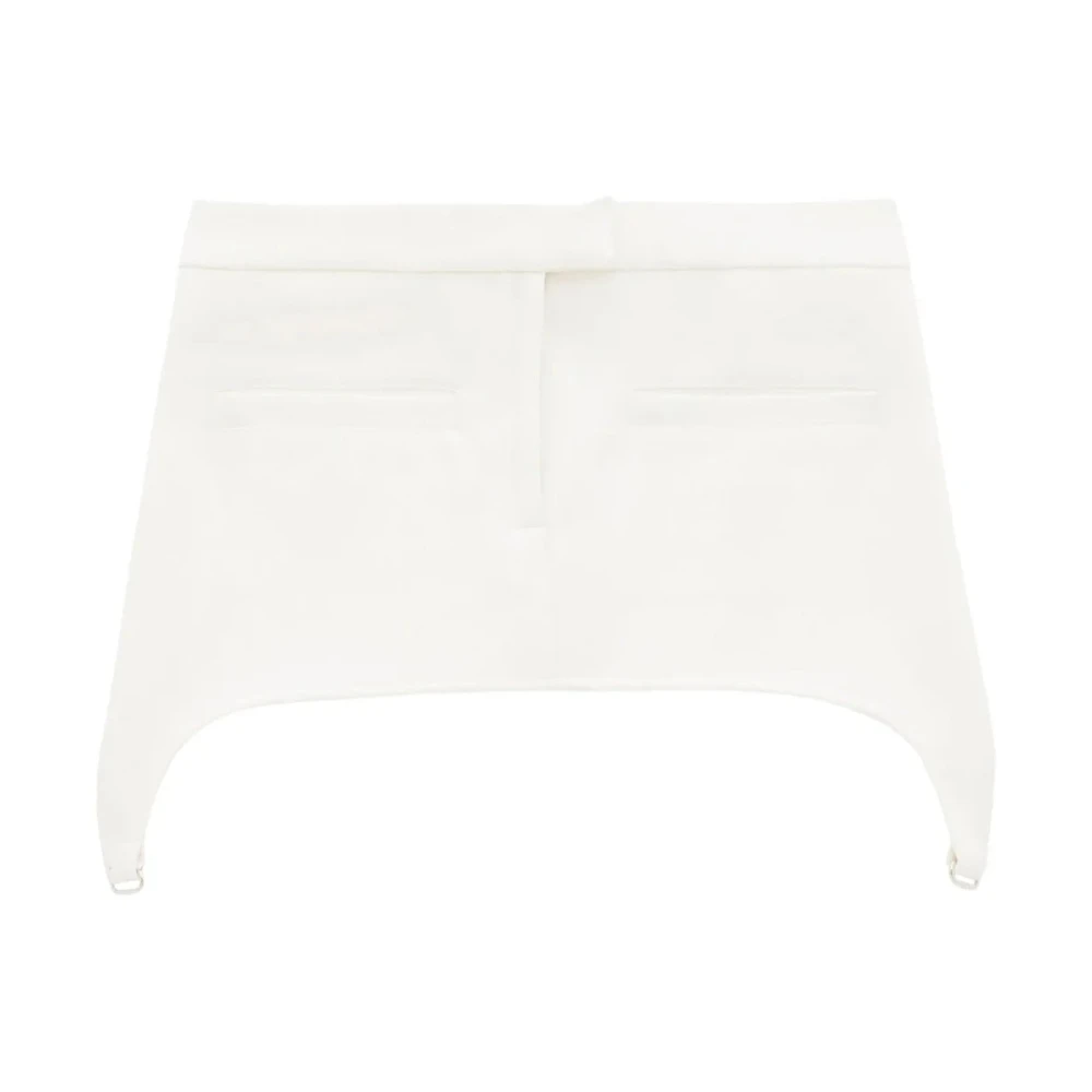 Courrèges Witte Twill Suspenders Mini Rok White Dames