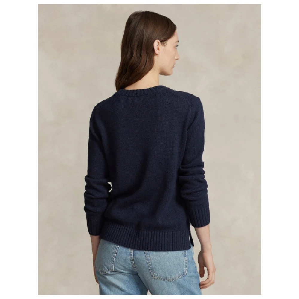 Polo Ralph Lauren Jacquard Polo Bear Sweater Blue Dames
