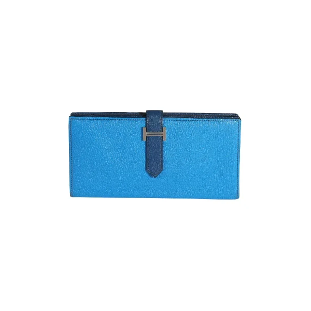 Hermès Vintage Pre-owned Leather wallets Blue Dames