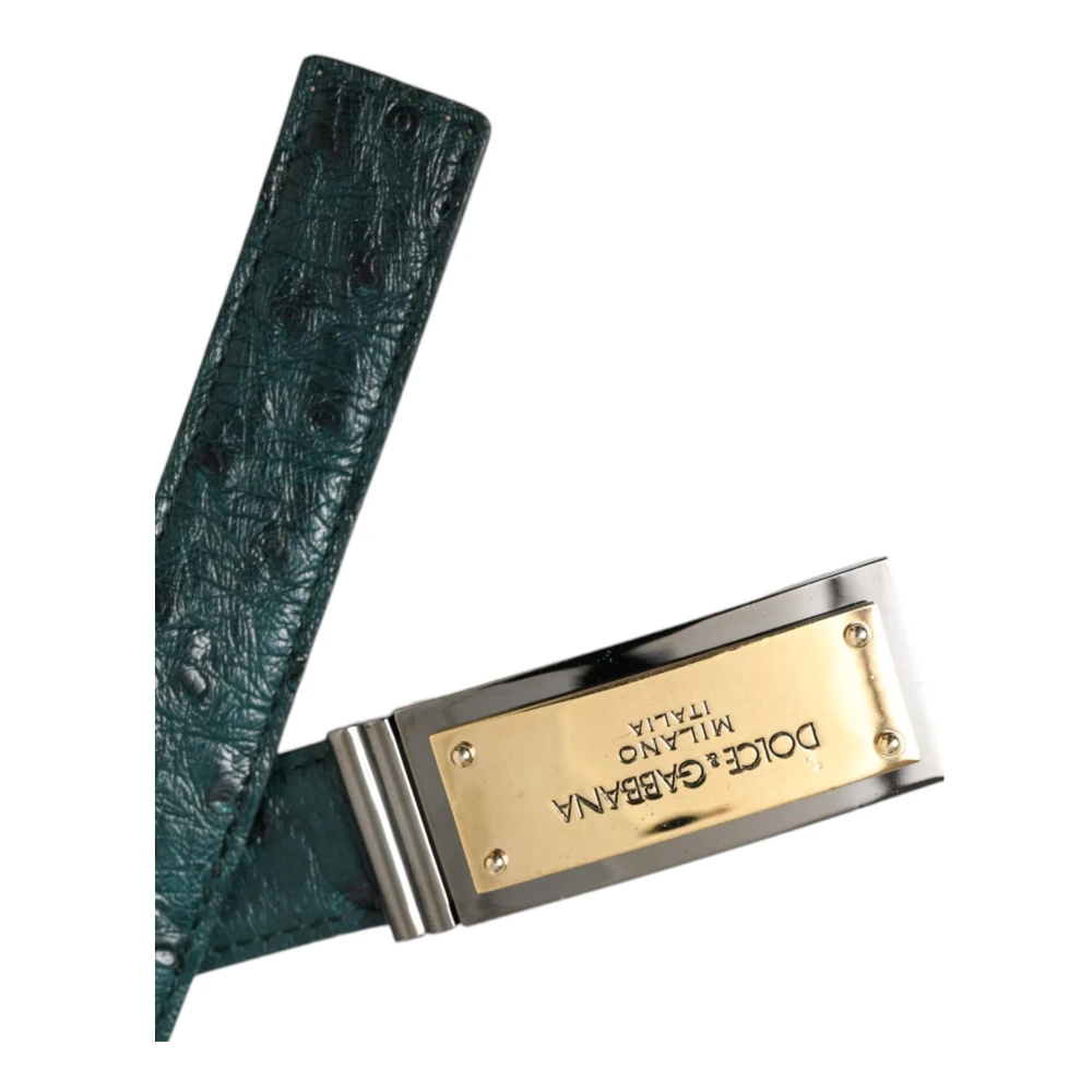 Dolce & Gabbana Groene Leren Logo Gesp Riem Green Dames