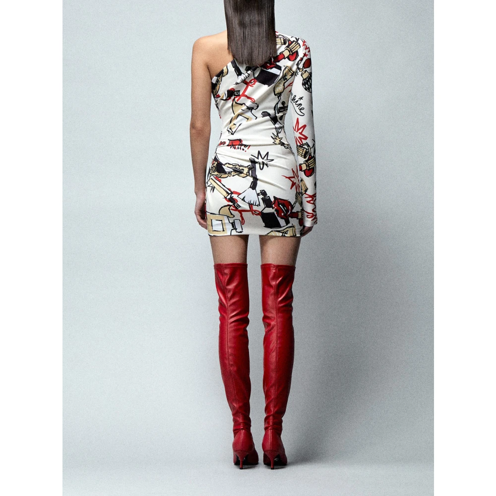 Aniye By Asymmetrische Mini Jurk in Wit Multicolor Dames