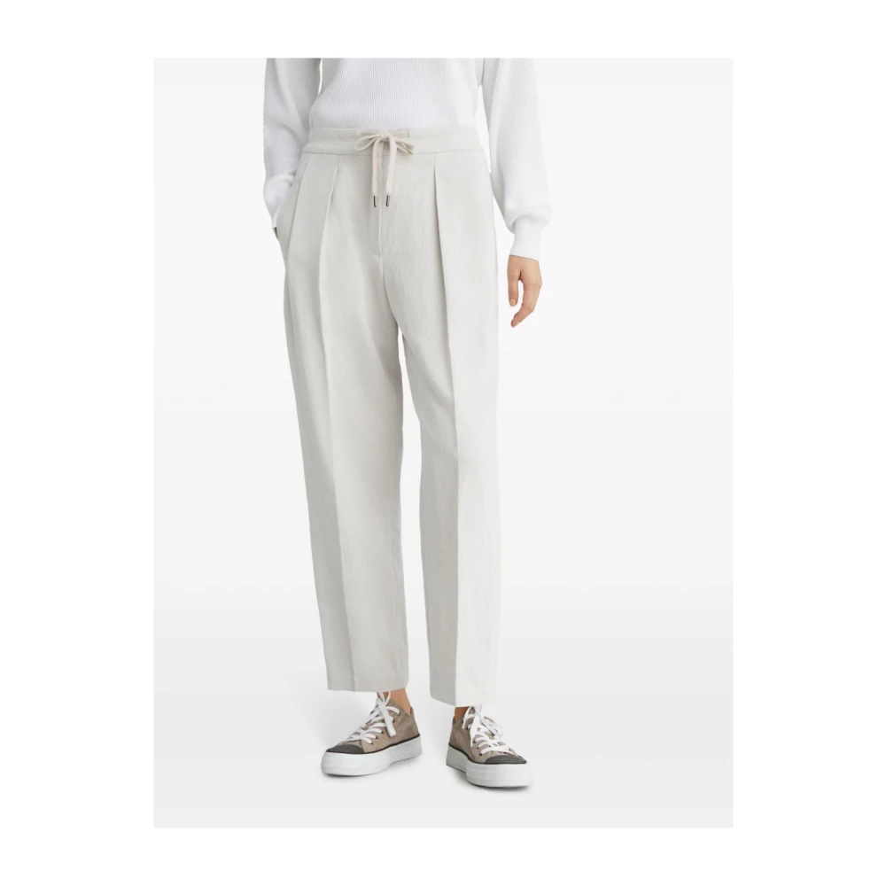 BRUNELLO CUCINELLI Elegante Broek White Dames