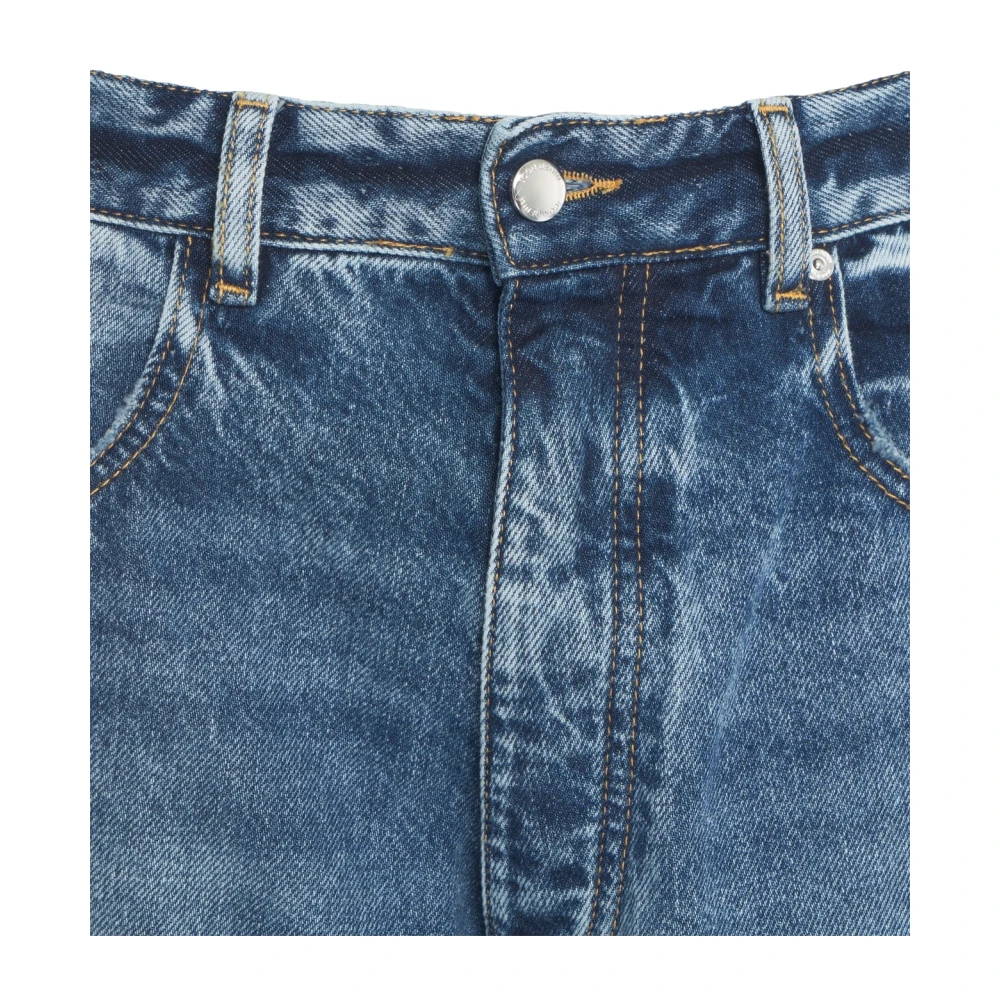 Icon Denim Blauwe Distressed Wide Leg Jeans Blue Heren