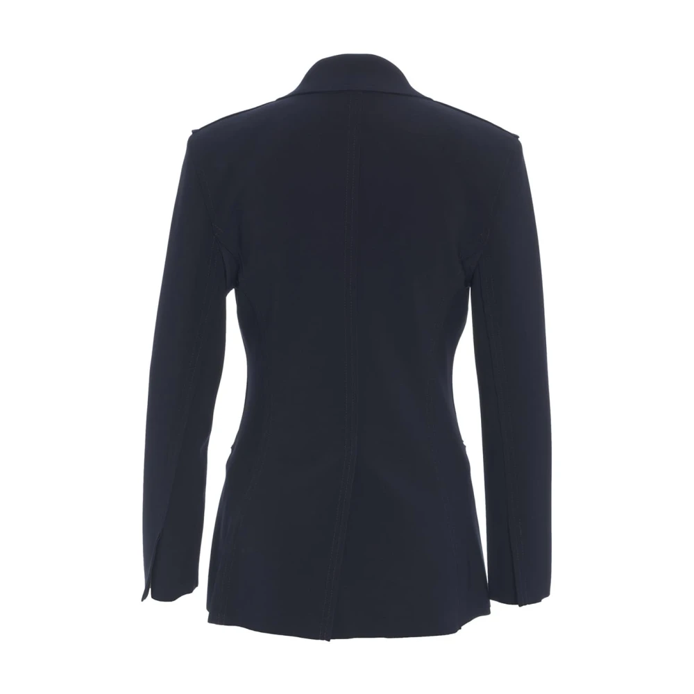 Norma Kamali Blauwe Single-Breasted Blazer Chic Stijl Blue Dames