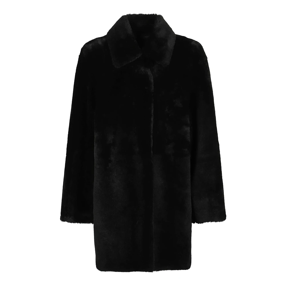 1972 Desa Warme Shearling Winterjas Black Dames