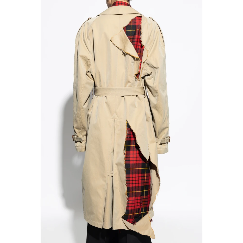 alexander mcqueen Trenchcoat met wollen inzetstukken Red Heren