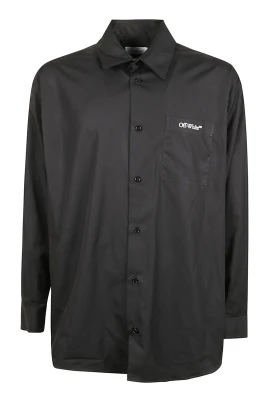 Logo-Embroidery Rear Graphic Shirt