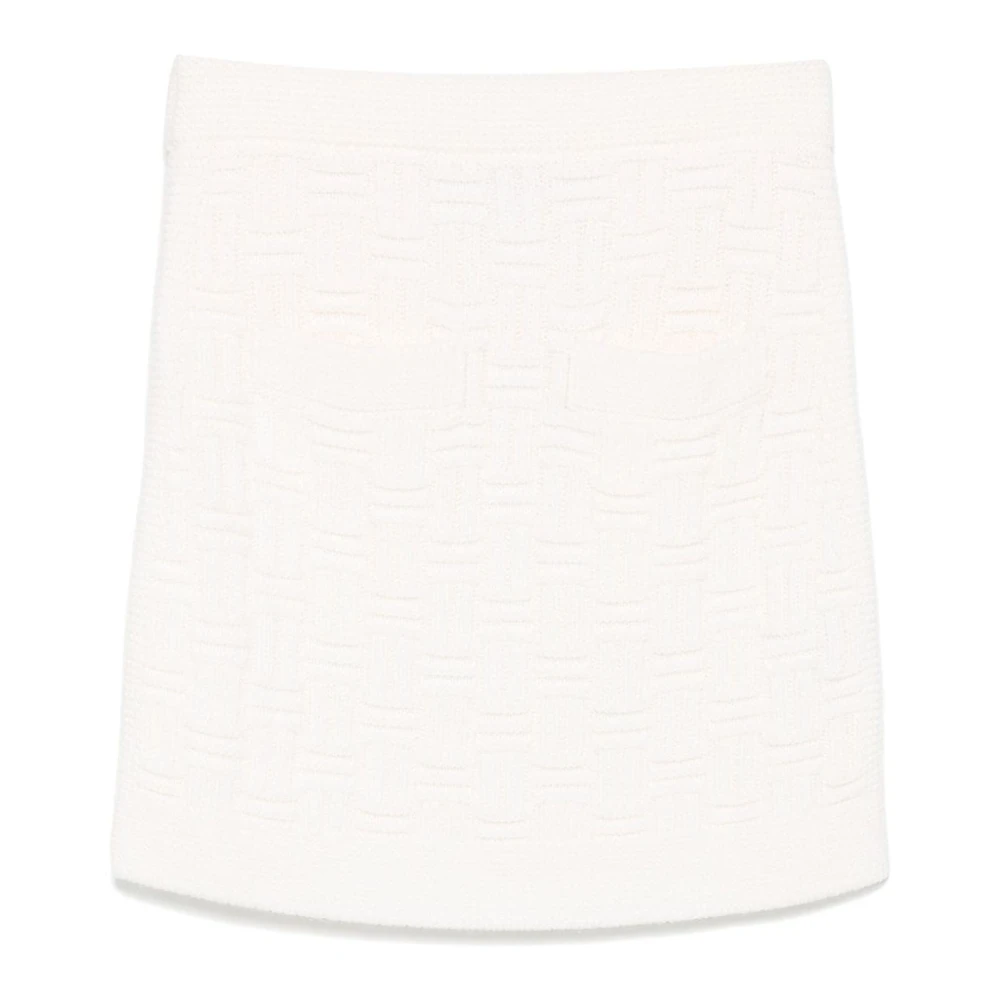 Casablanca Vit Column Stitch Mini Kjol White, Dam