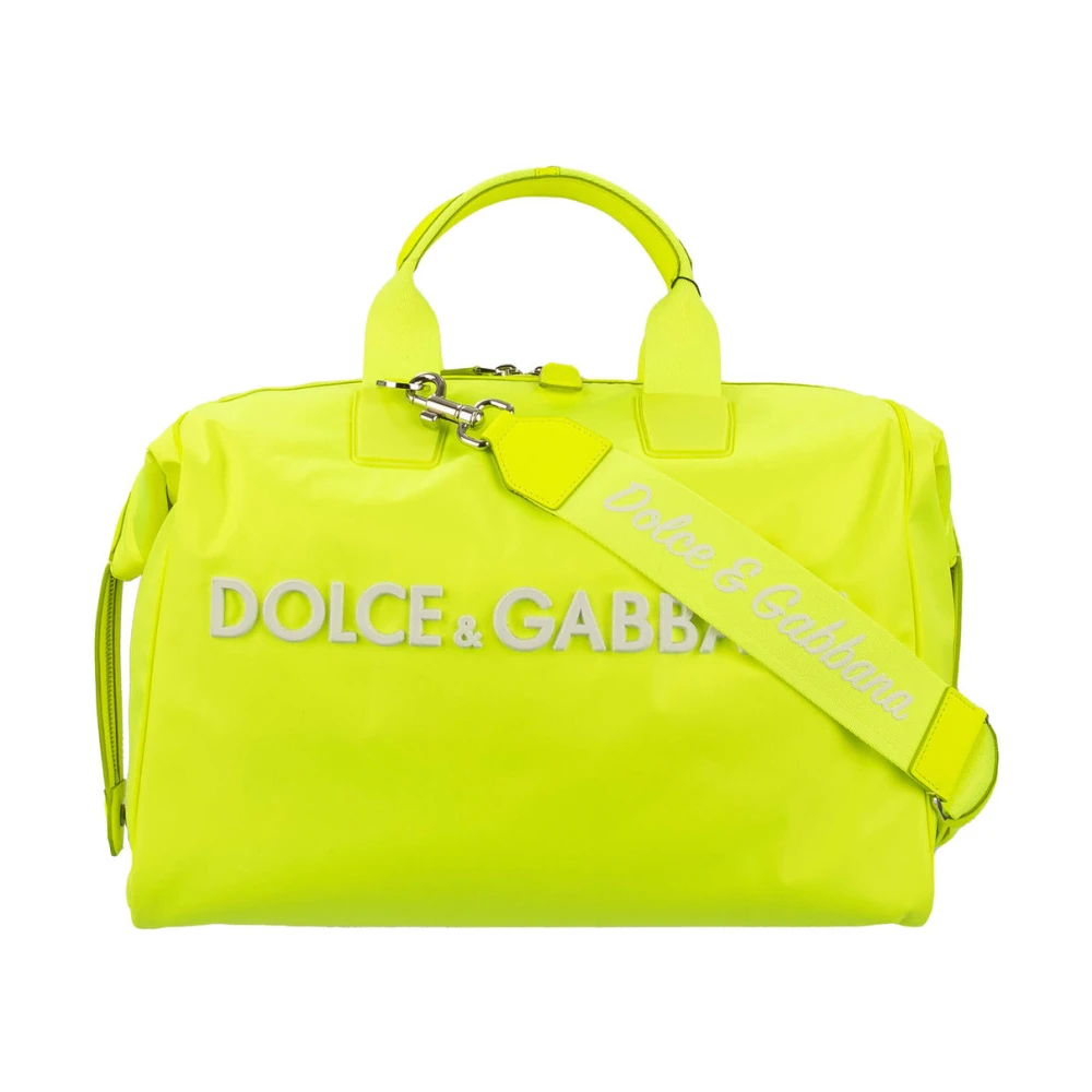 Dolce & Gabbana Fluorescerende gele reistas Yellow Unisex