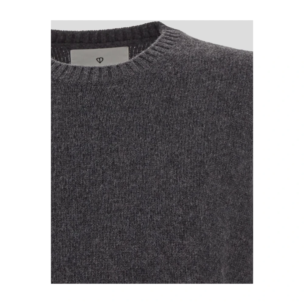 Seven Gauge Wollen Crewneck Sweater Gray Heren