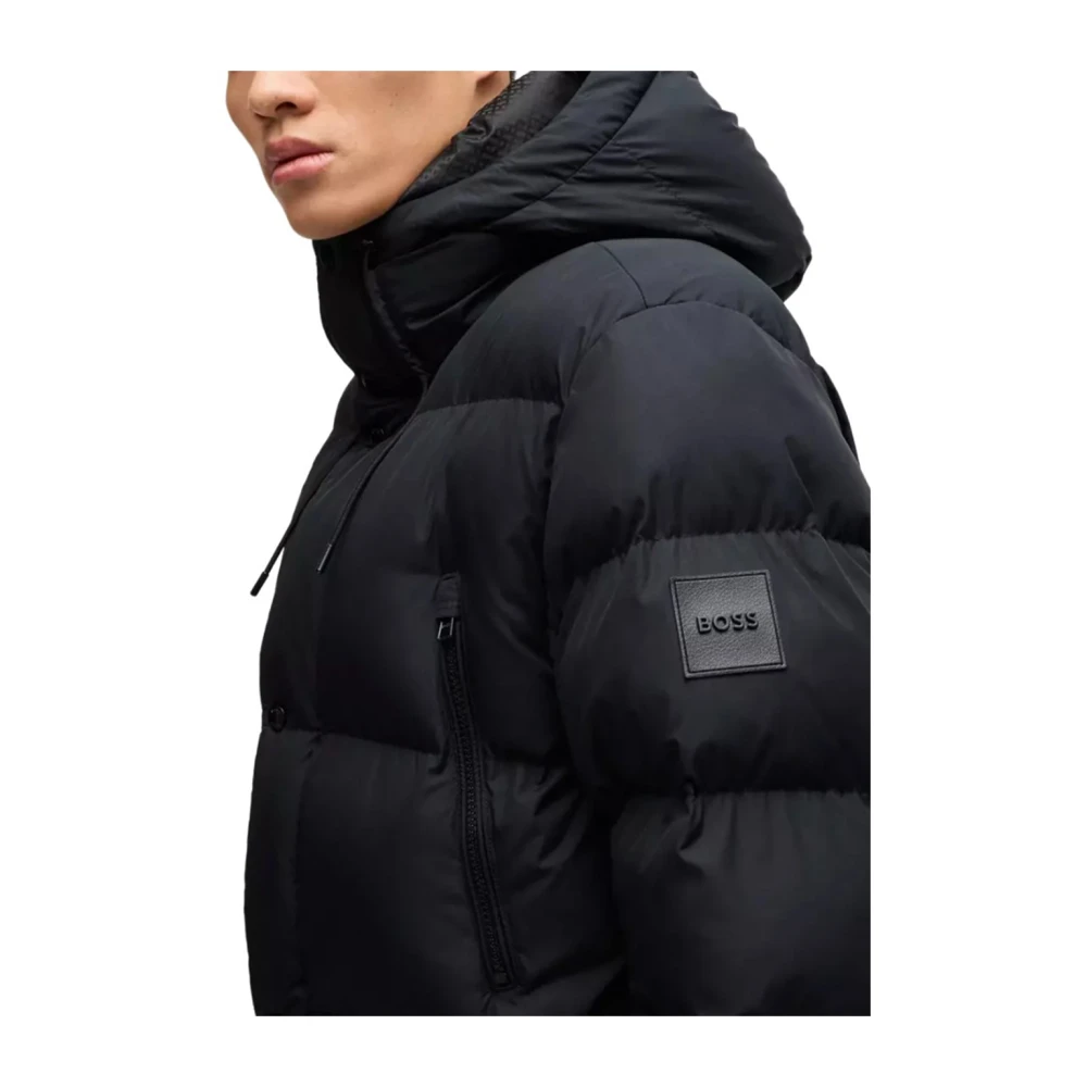 Boss Gewatteerde jassen met logomouw Black Heren